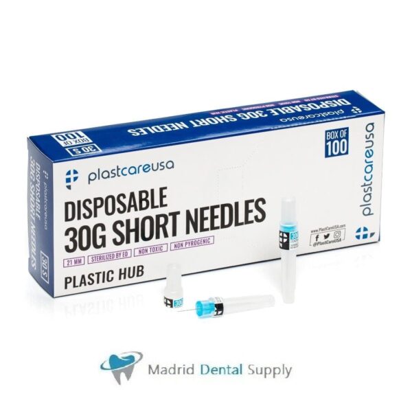 Disposable Dental Anesthetic Needles Blue Plastic Hub 30G Short 100/Pk