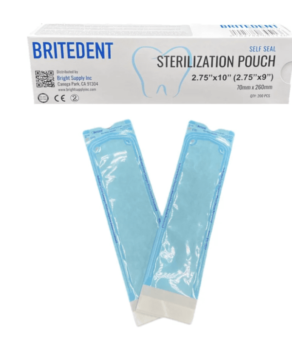 BRITEDENT Self Seal 2.75 x 10 Sterilization Pouches 200/Bx BSI-1027
